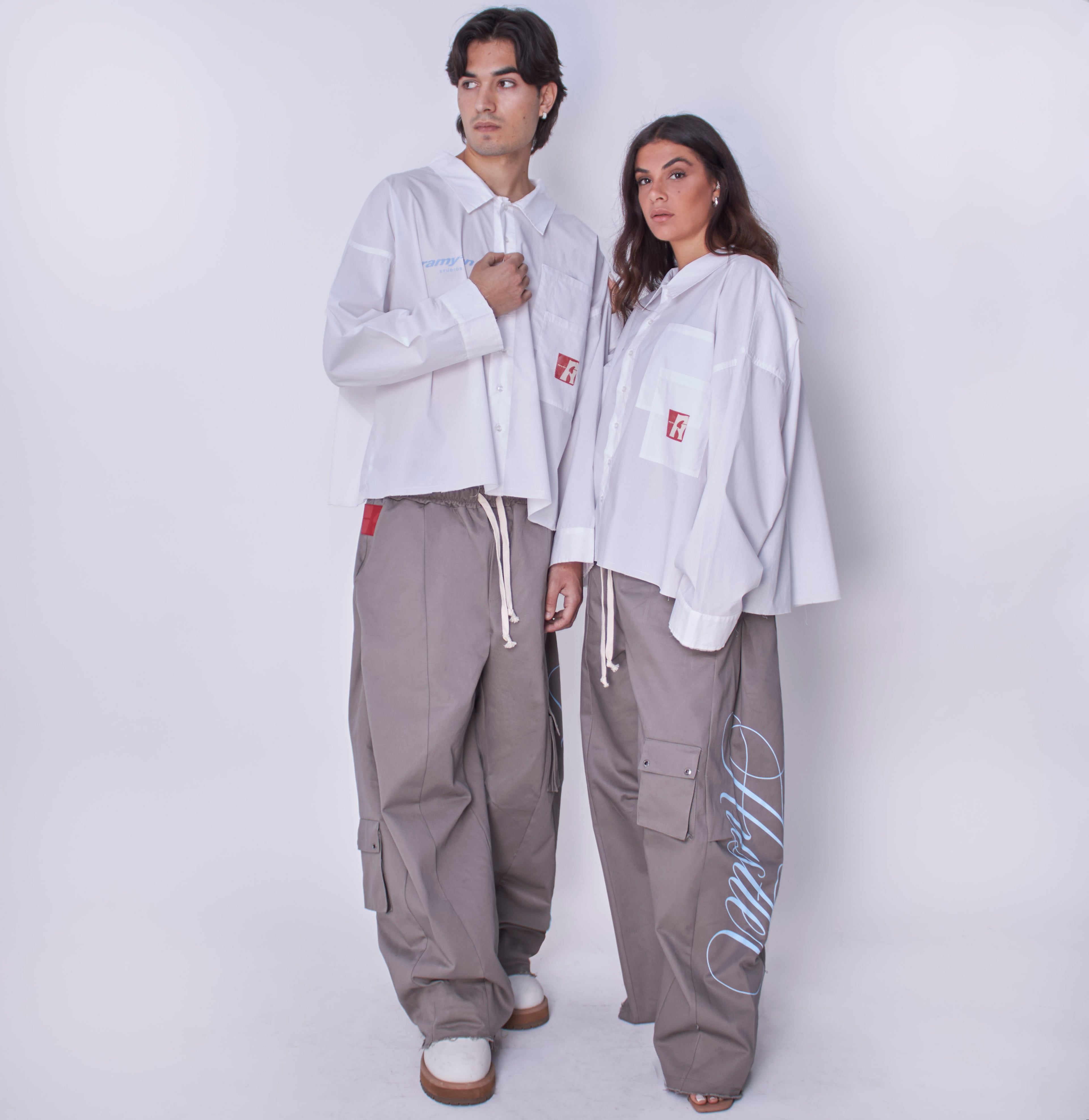Utility Cropped Shirt White