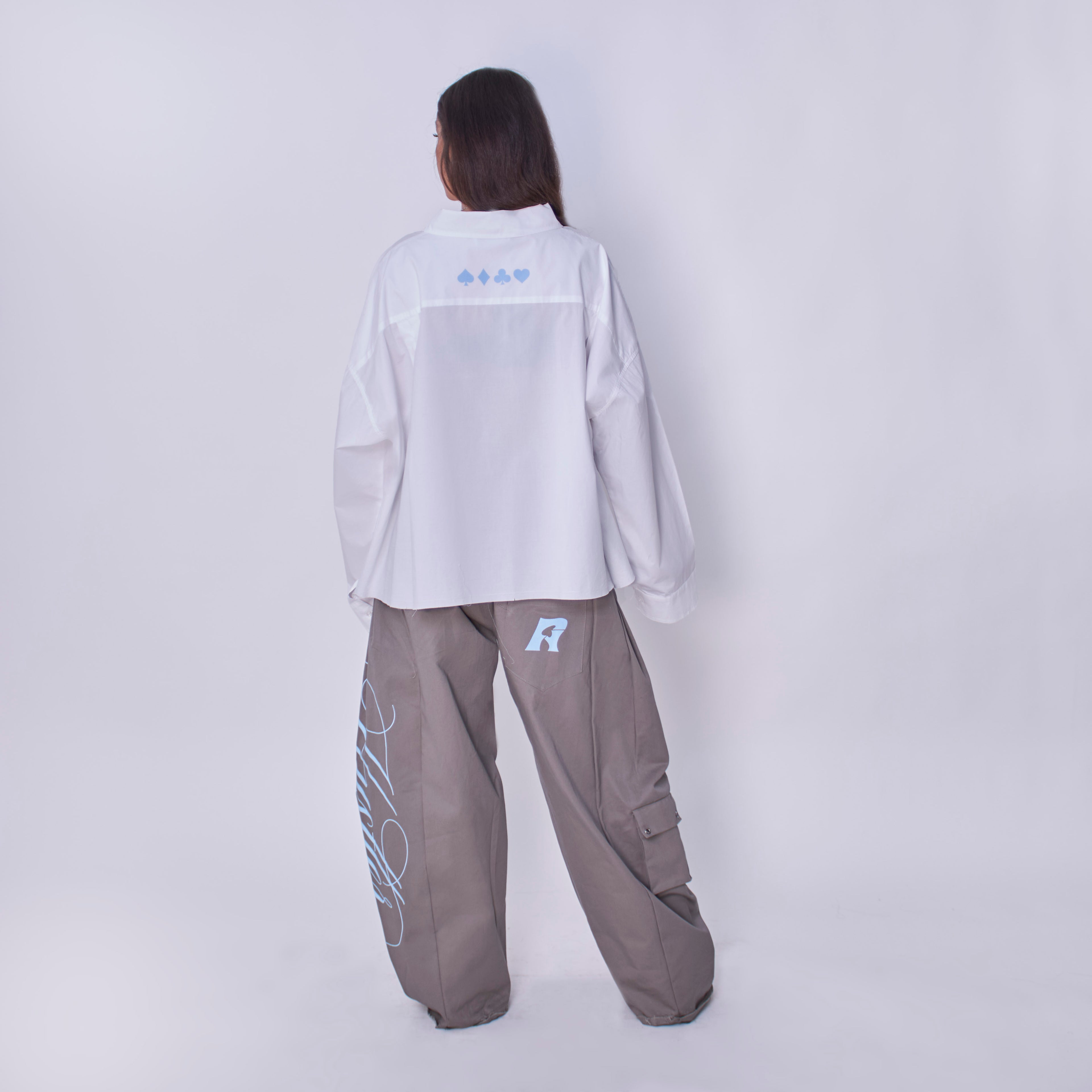Utility Cropped Shirt White