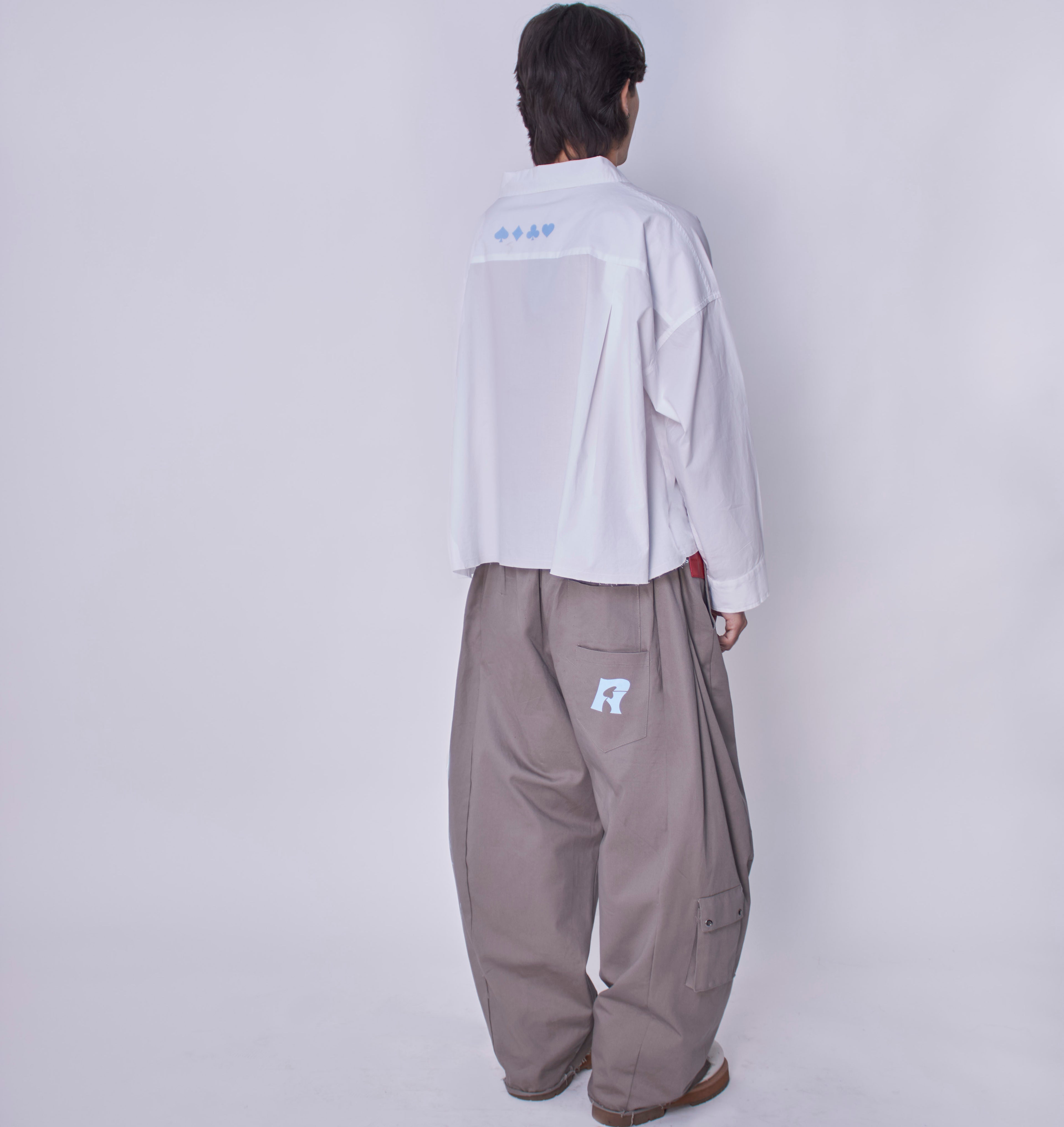 Utility Cropped Shirt White