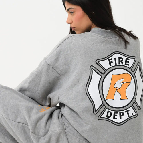 Fire Dept. Longsleeve Cropped – Ash Grey