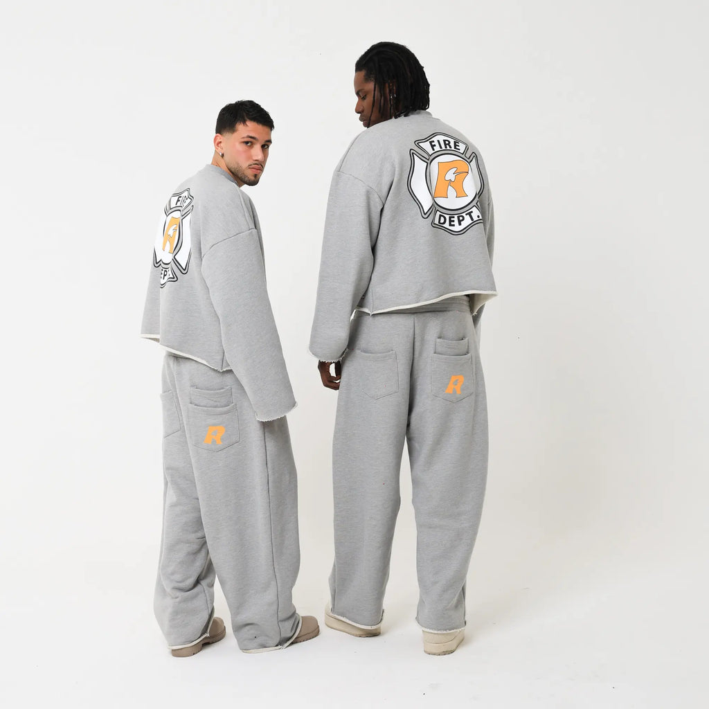 Fire Dept. Longsleeve Cropped – Ash Grey