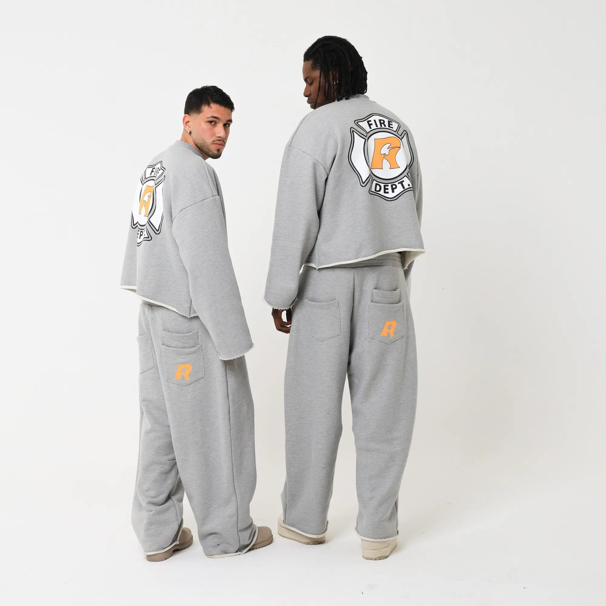 Fire Dept. Longsleeve Cropped – Ash Grey