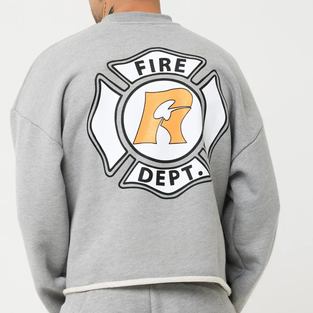 Fire Dept. Longsleeve Cropped – Ash Grey