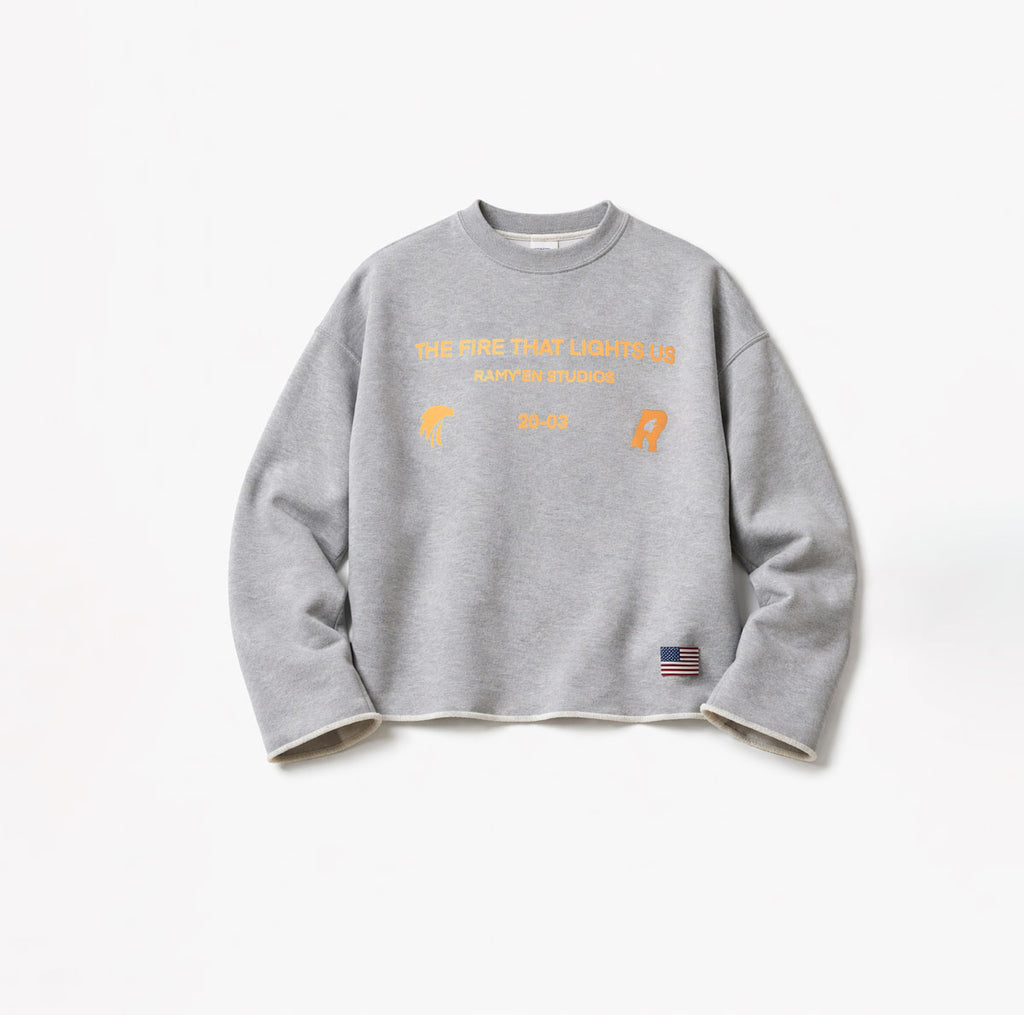 Fire Dept. Longsleeve Cropped – Ash Grey