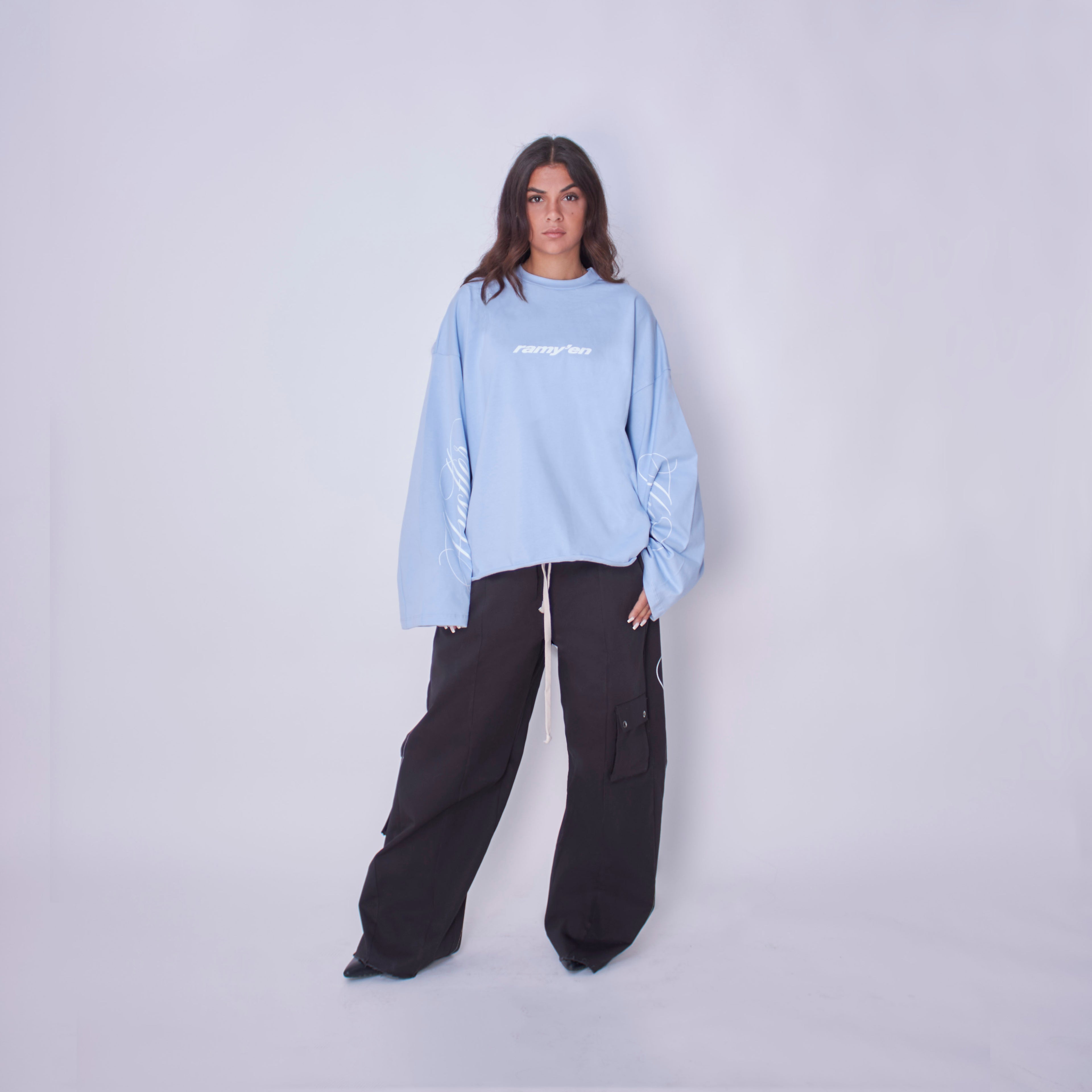Longsleeve Script Sky Blue